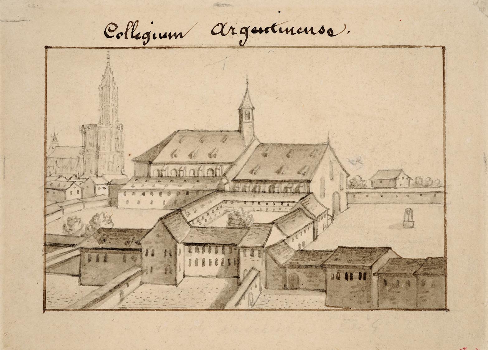 VUE DE STRASBOURG : TEMPLE NEUF ET GYMASE PROTESTANT_0